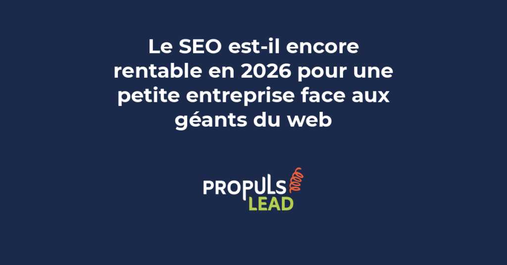 Graphique montrant la rentabilité du SEO pour une petite entreprise face aux grands sites web en 2026