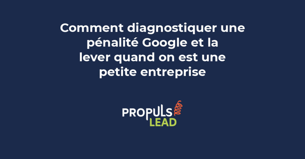 Graphique montrant la chute brutale du trafic organique dans Google Search Console (courbe descendante en rouge) suivi d'une lente récupération après correction