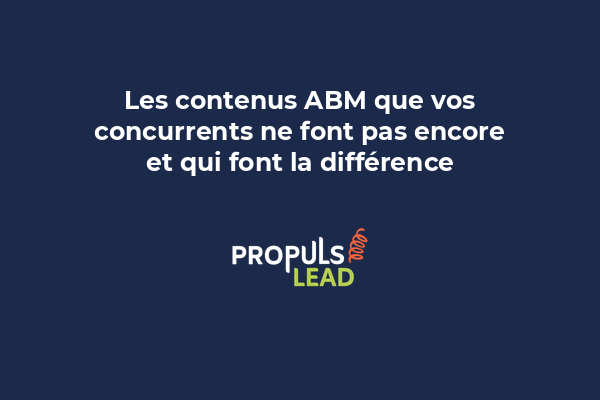 Comparaison visuelle des contenus ABM classiques versus contenus différenciants : podcasts, vidéos personnalisées, calculateurs sur mesure.