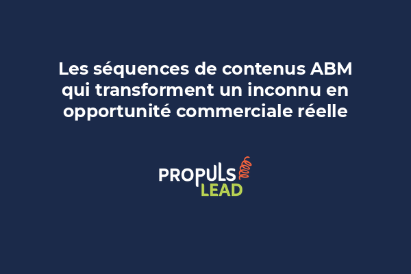 Séquence de contenus ABM transformant un inconnu en opportunité de vente