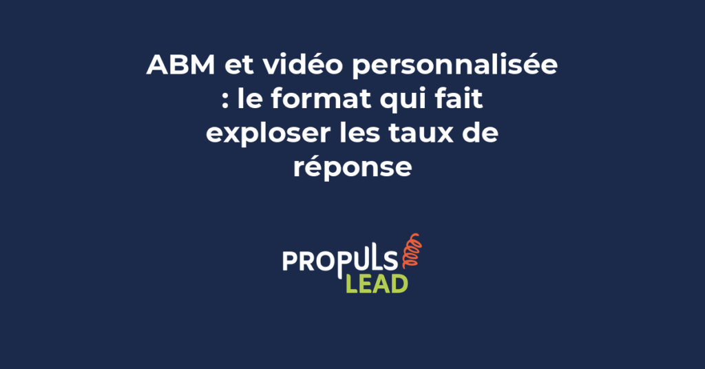 Montage montrant un email avec vidéo personnalisée ABM, visage du prospect, message ciblé, taux de réponse améliorés