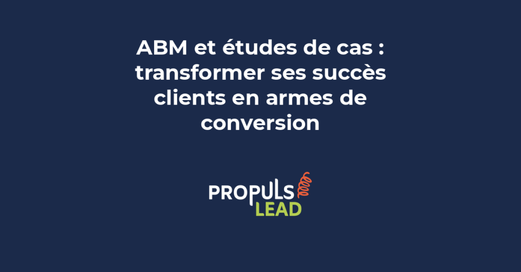 Collage de plusieurs études de cas ABM présentant des résultats chiffrés, des logos de clients, et des résultats avant-après pour différentes industries.