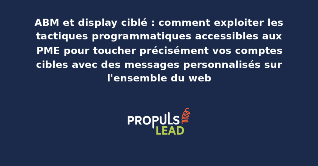 Schéma d'une campagne display ABM ciblée par compte avec affichage de bannières personnalisées sur les sites visités par les décideurs des entreprises stratégiques identifiées