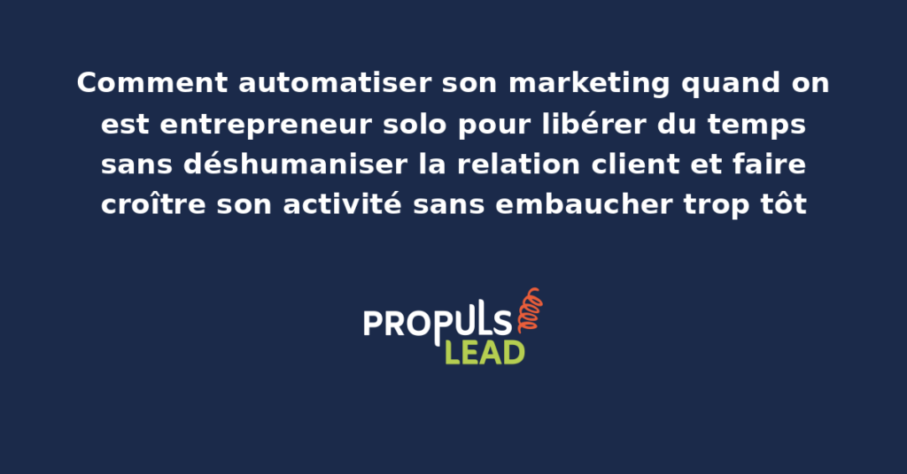 Tableau de bord d'automatisation marketing pour entrepreneur solo avec workflows simples et indicateurs de temps gagné par semaine