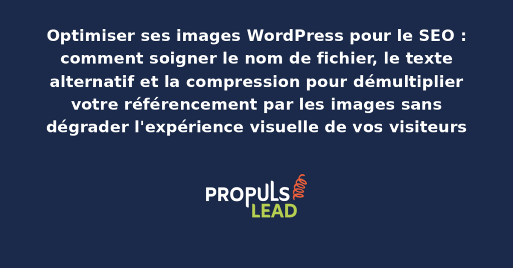 Bibliothèque média WordPress présentant des images optimisées pour le SEO avec noms de fichiers descriptifs textes alternatifs et compression appropriée pour le référencement Google Images
