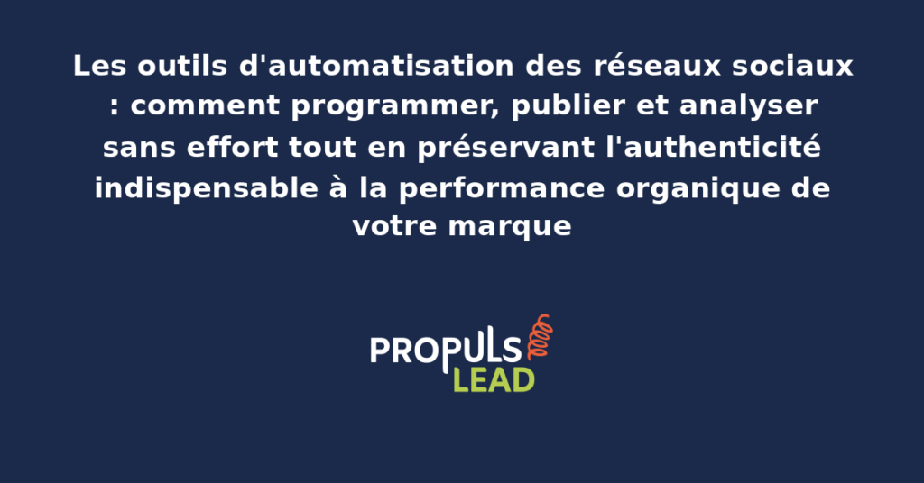 Tableau de bord d'un outil d'automatisation des réseaux sociaux affichant le calendrier éditorial multi-plateformes, la programmation de publications et les indicateurs analytiques