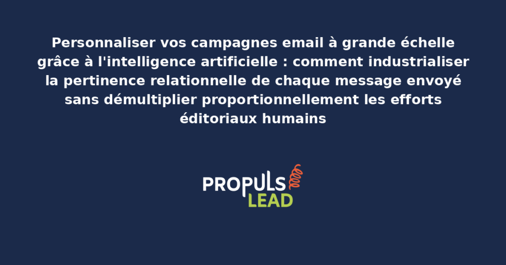 Système de personnalisation email IA présentant la génération automatique de contenus différenciés selon le profil de chaque destinataire pour démultiplier la pertinence relationnelle