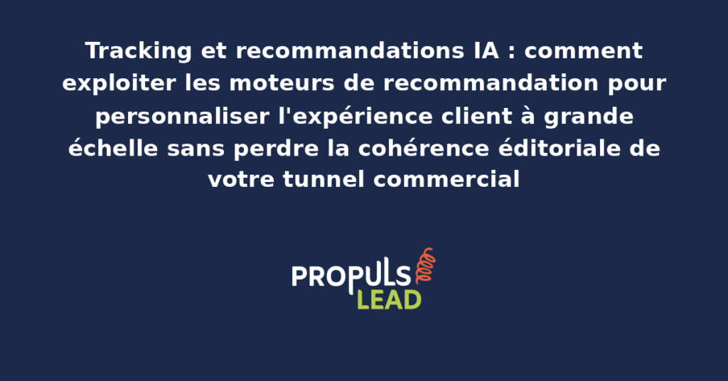 Schéma d'un moteur de recommandation IA intégré à un tunnel de vente avec personnalisation des contenus, des produits et des messages selon le profil et le comportement de chaque visiteur