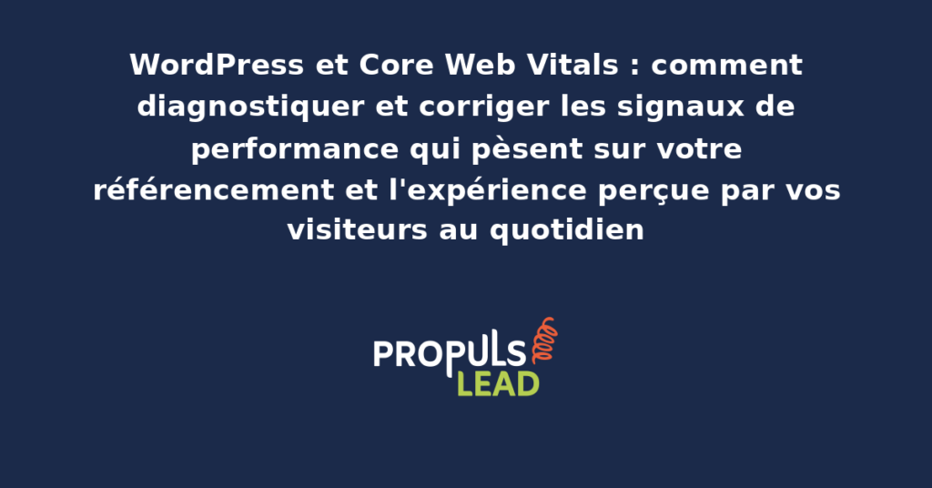 Capture du rapport Core Web Vitals de PageSpeed Insights affichant les indicateurs LCP CLS et INP pour un site WordPress