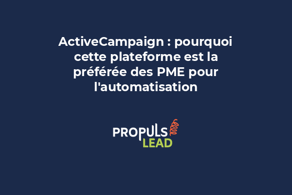 Interface ActiveCampaign avec tableau de bord d'automatisation marketing et workflows visuels