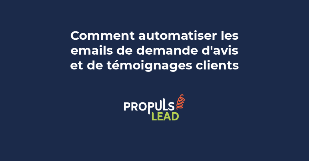 Email automatisé de demande d'avis client envoyé après un achat avec lien direct vers un formulaire de témoignage