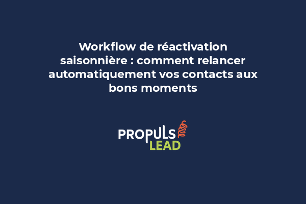 Timeline de réactivation saisonnière montrant événements et workflows automatisés