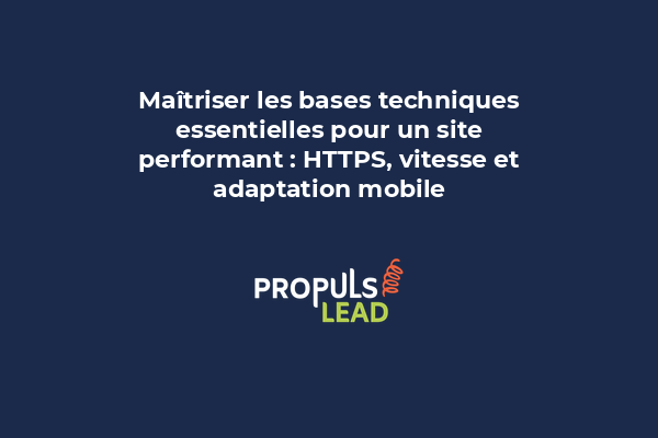 Schéma d'un site web moderne montrant HTTPS, vitesse de chargement rapide et design mobile-first