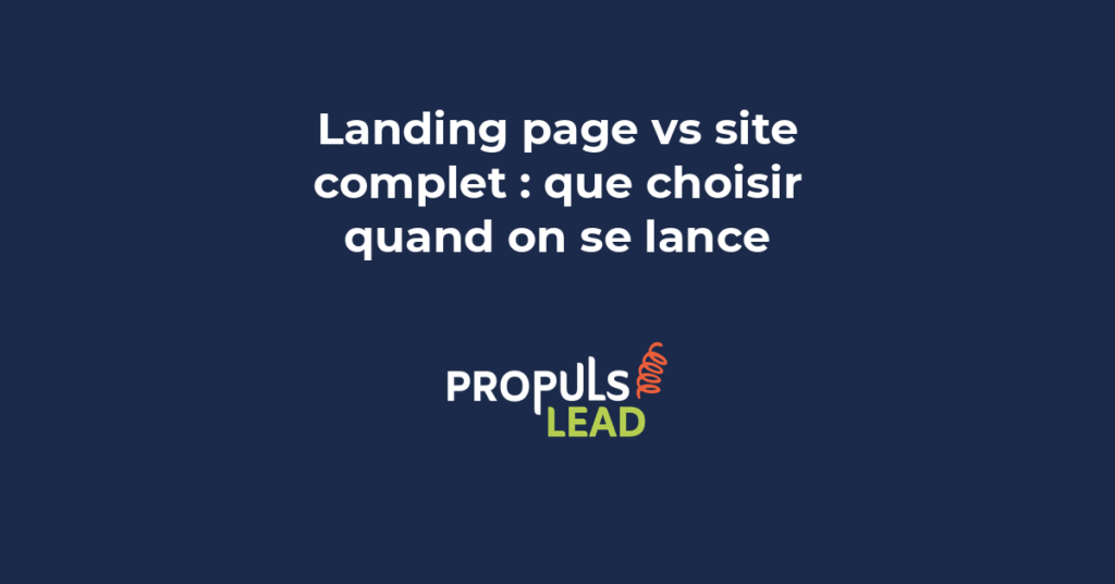 Comparaison visuelle entre une landing page minimaliste et un site web complet avec plusieurs pages