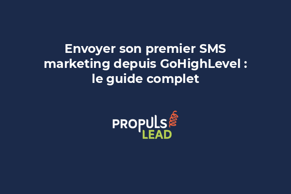 Éditeur de SMS GoHighLevel avec un message texte composé prêt à l'envoi