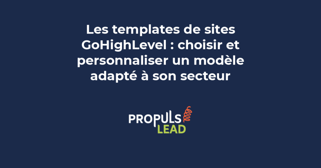 Galerie de templates de sites web disponibles dans GoHighLevel pour différents secteurs