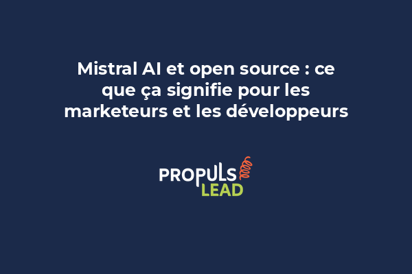 Logo Mistral open source entouré d'icônes représentant la liberté, la flexibilité, et le contrôle total des données.