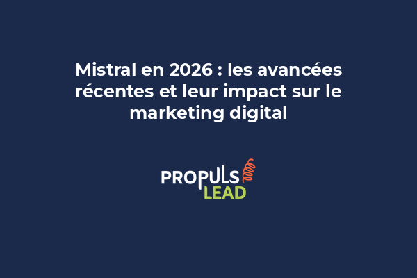Graphique montrant l'évolution et les avancées de Mistral AI en 2026, avec des métriques de performance et de capacités.