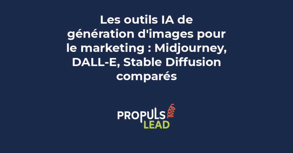 Grille comparative de quatre images générées par différents modèles d'IA représentant un entrepreneur de PME entouré de graphiques et symboles marketing