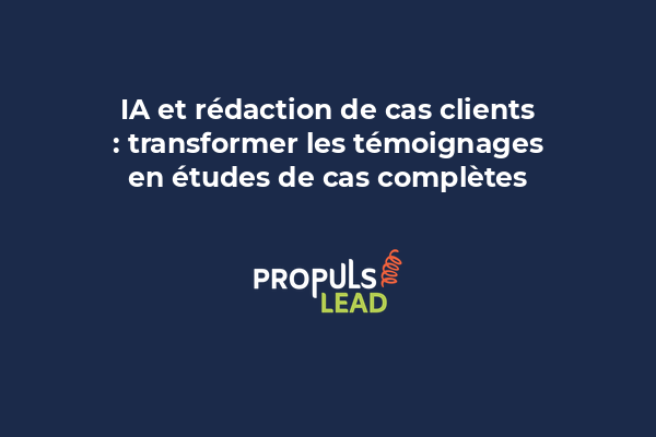 Un écran montrant un document d'étude de cas complète générée par IA, avec sections structurées et données de résultats