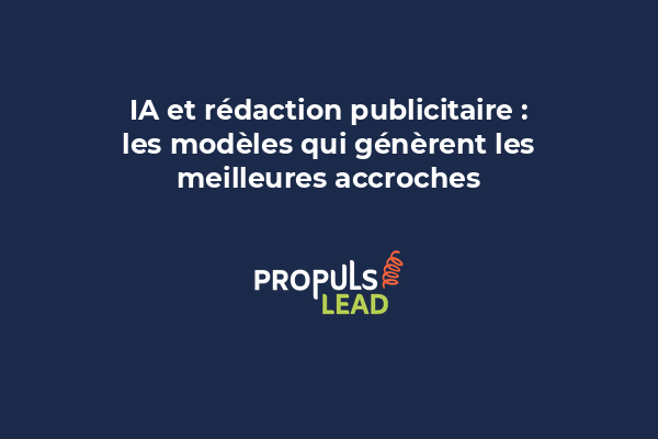 Montage montrant plusieurs variantes de titre publicitaire générées par IA avec des icônes de performance et d'engagement