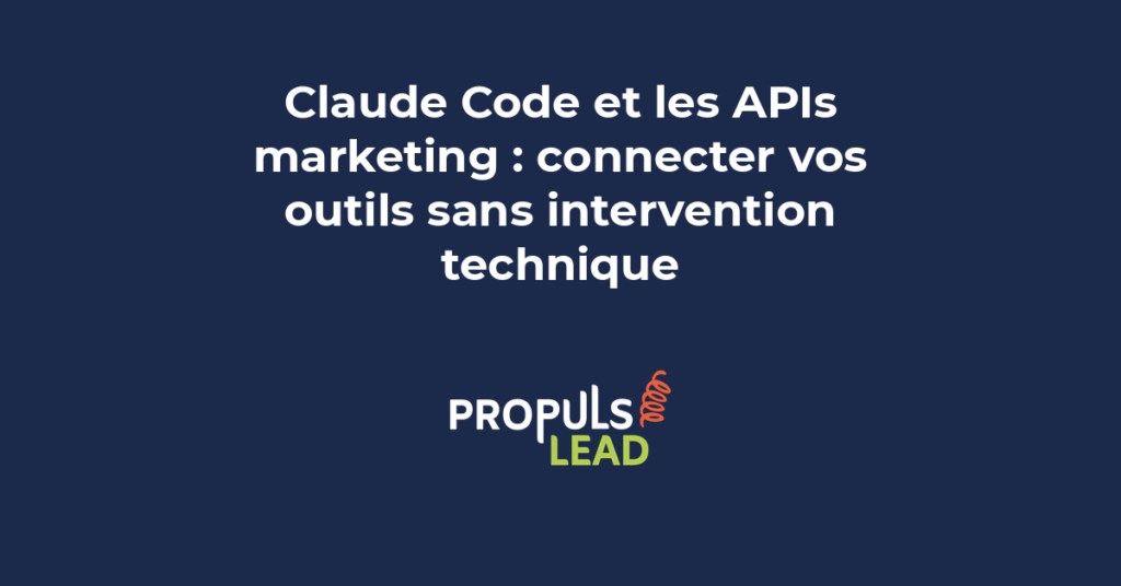 Claude Code connectant des APIs marketing CRM analytics emailing et publicité avec des flux de données automatisés entre les outils