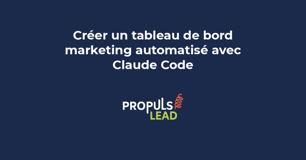 Tableau de bord marketing automatisé créé avec Claude Code affichant des graphiques de performance et des KPI en temps réel