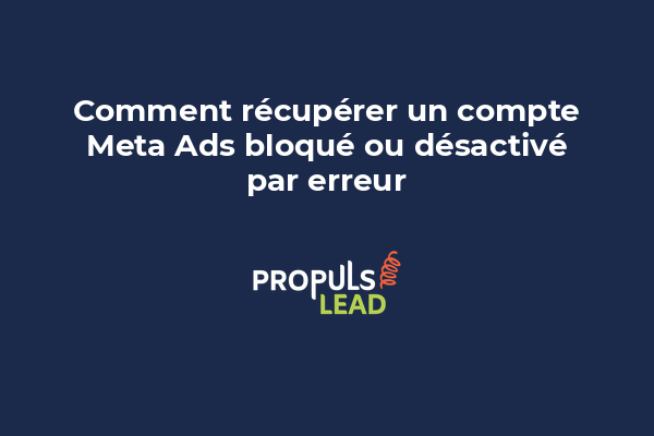 Capture d'écran d'un avis de restriction de compte Meta Ads