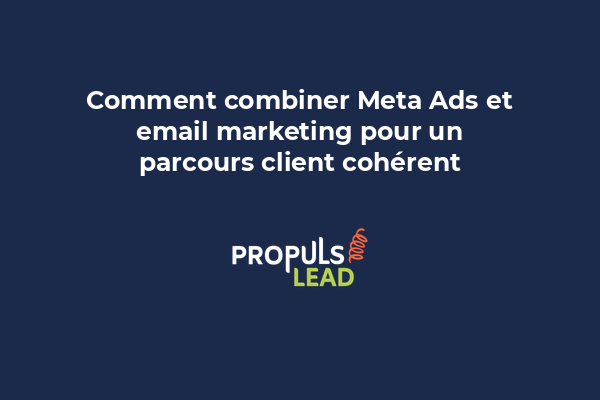 Diagramme montrant la connexion entre Meta Ads, email marketing et CRM sur un tunnel de conversion