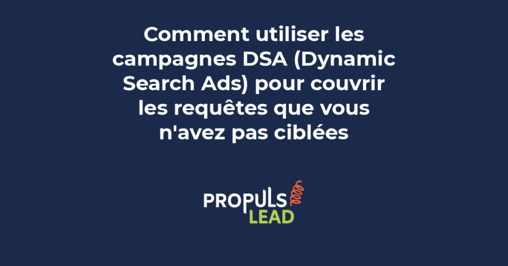 Configuration dynamique d'une campagne DSA dans Google Ads avec targeting par catégories