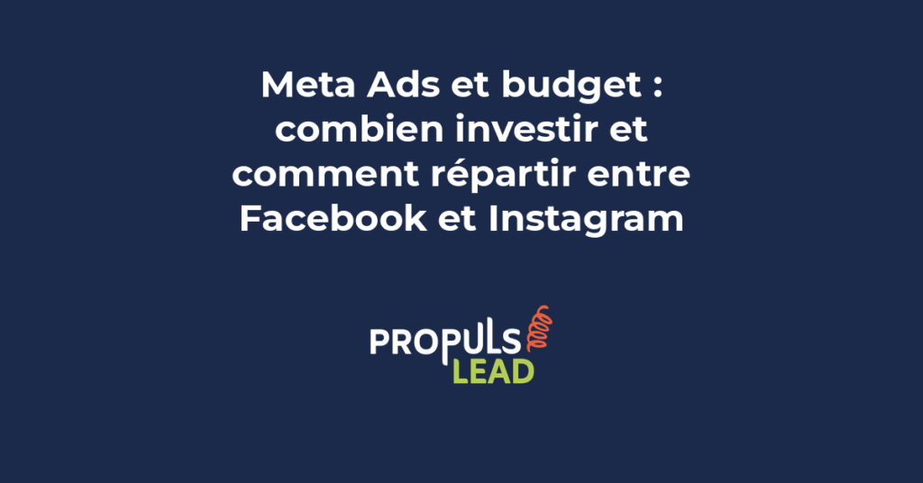 Graphique de répartition budgétaire Meta Ads montrant allocation entre Facebook et Instagram avec ROI par plateforme