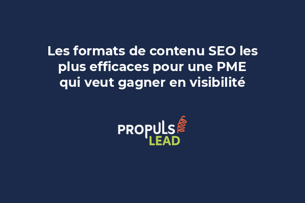 Représentation visuelle des différents formats de contenu SEO efficaces : articles, vidéos, infographies, FAQ pour PME