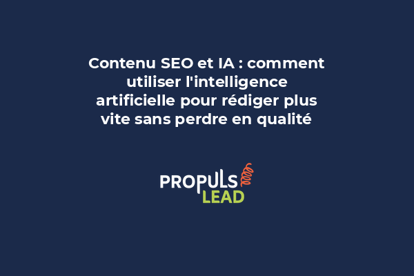 Interface d'IA générative avec contenu SEO en cours de rédaction