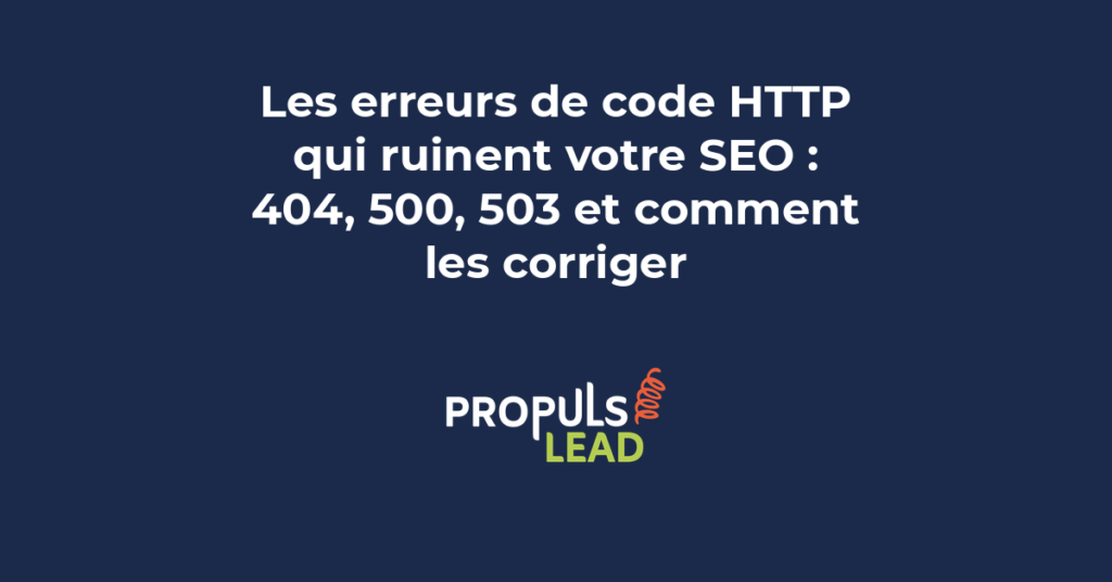 Console affichant des erreurs HTTP 404 500 et 503 avec outils de diagnostic et corrections SEO appliquées sur un site web