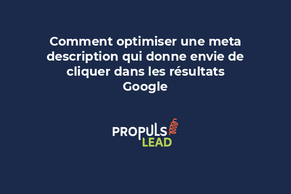 Meta description optimisée dans les résultats Google avec taux de clic amélioré pour un site de PME
