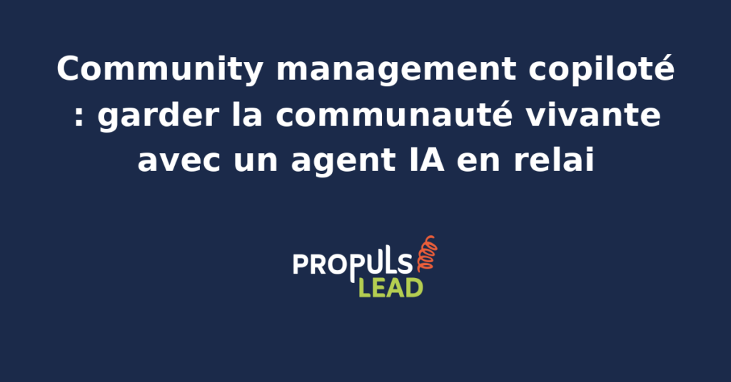 Tableau de bord d'un agent IA qui modère et répond aux commentaires sociaux d'une PME en relai du community manager humain, avec escalade des cas sensibles.