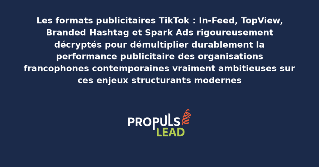 Schéma des formats publicitaires TikTok présentant les bonnes pratiques modernes pour exploiter rigoureusement chaque format avec dispositifs structurants démultipliant durablement la performance publicitaire