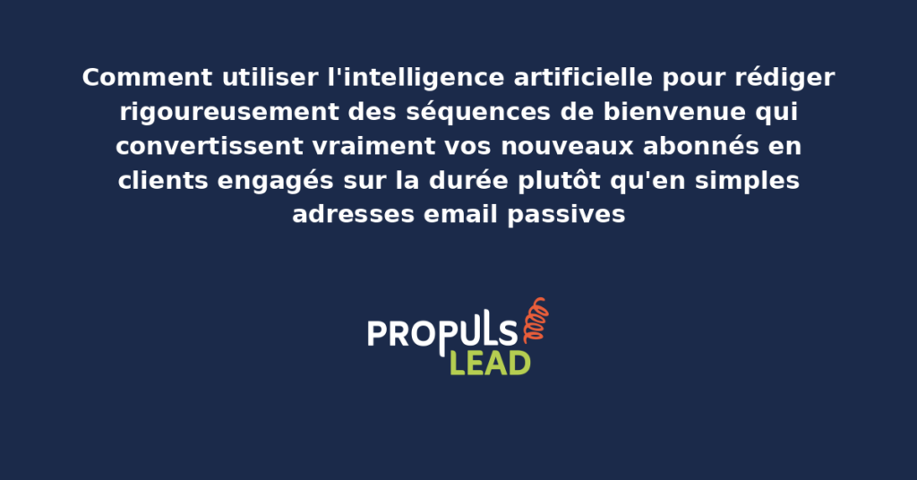 Interface IA générative présentant la création automatisée d'emails personnalisés pour une séquence de bienvenue email marketing avec adaptation dynamique au profil de chaque nouvel abonné