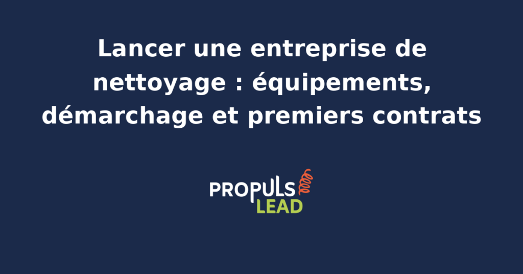Agent de propreté en uniforme bleu marine équipé d'un chariot professionnel avec produits, microfibres et aspirateur dans le hall d'un immeuble de bureaux moderne