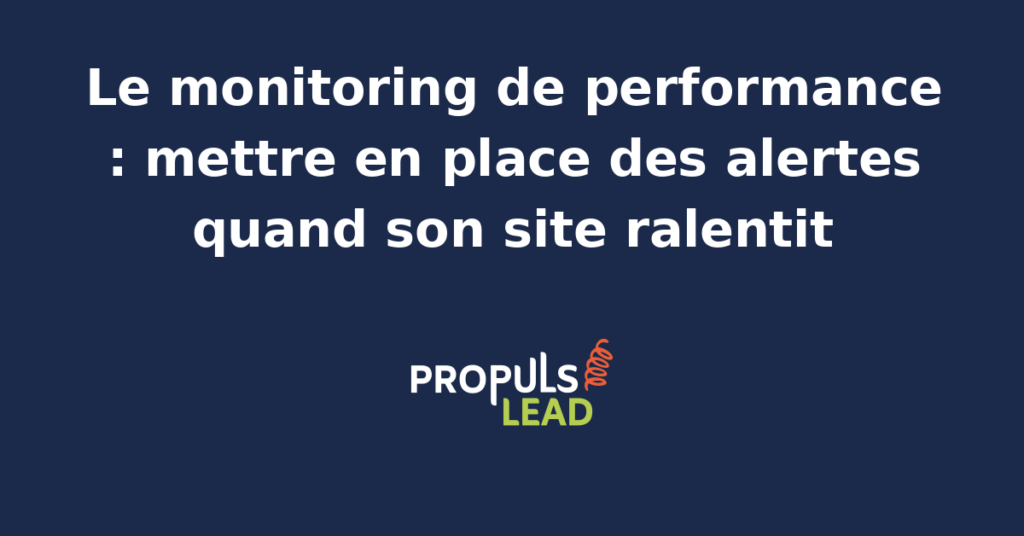 Tableau de bord de monitoring affichant des courbes de Largest Contentful Paint sur sept jours avec une alerte rouge récente signalant un dépassement de seuil