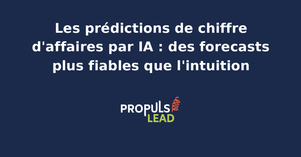 Tableau de bord de forecast commercial affichant prédictions de chiffre d'affaires trimestriel par IA avec fourchettes de confiance, scénarios best worst likely et alertes sur opportunités glissantes
