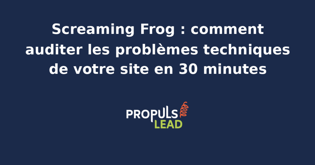 Interface du logiciel Screaming Frog SEO Spider affichant en temps réel le crawl d'un site PME avec les colonnes URL code de statut balise title meta-description et longueur en pixels