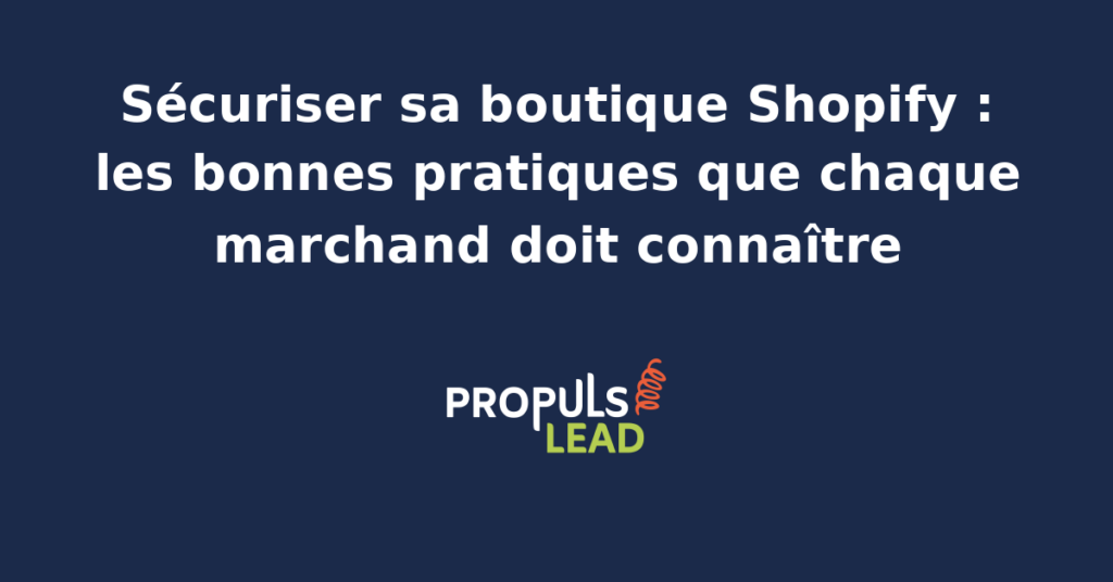 Tableau de bord administration Shopify affichant le menu Sécurité avec l'authentification à deux facteurs activée la liste des comptes staff et les sessions actives sur différents appareils