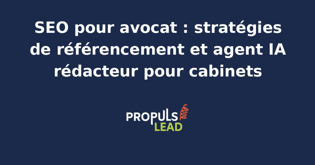 Page d'accueil d'un cabinet d'avocats parisien affichant les domaines de compétence, les avis Google et un module FAQ généré par un agent IA rédacteur pour le référencement local et thématique