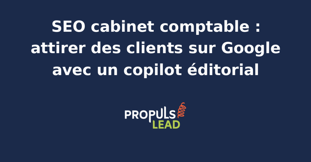 Page d'accueil d'un cabinet d'expertise comptable affichant les services aux TPE, les avis Google et un module FAQ généré par un copilot éditorial pour le référencement local
