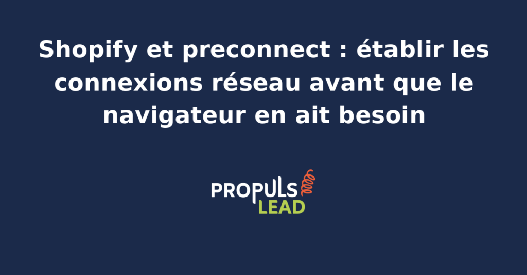 Capture d'un fichier theme.liquid Shopify ouvert dans un éditeur avec trois balises link rel preconnect surlignées vers des domaines CDN externes en haut de la section head