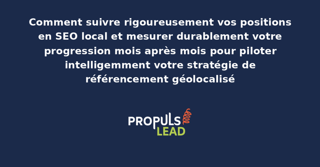 Tableau de bord de suivi de positions SEO local présentant l'évolution mensuelle des classements Google par requête géolocalisée et par zone géographique pour piloter intelligemment la stratégie
