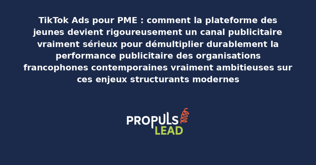 Schéma de TikTok Ads PME présentant les bonnes pratiques modernes pour exploiter rigoureusement TikTok comme canal sérieux avec dispositifs structurants démultipliant durablement la performance publicitaire