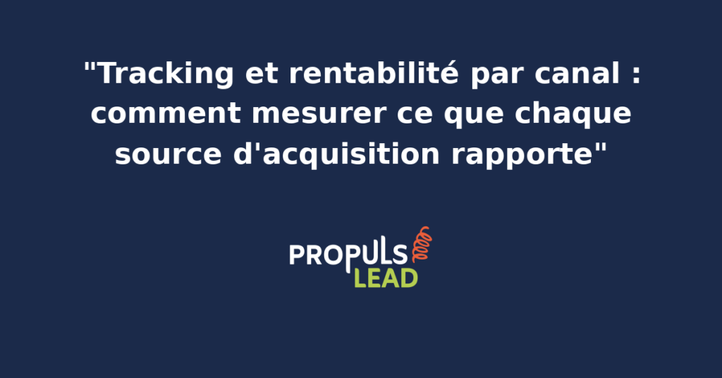 Tableau de bord de tracking rentabilité par canal montrant le ROAS, le coût d'acquisition et la marge contributive de chaque source d'acquisition marketing
