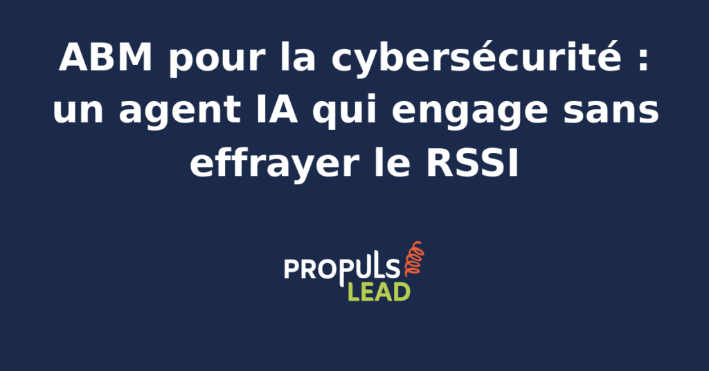 Salle SOC avec écrans de monitoring sécurité et schéma ABM cybersécurité montrant un agent IA qui calibre le ton du message au RSSI cible